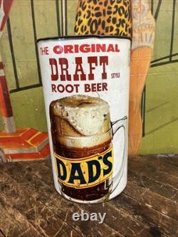 Vintage C. 1960 Dads Root Beer Trash Can Sign Coca Cola 7up Pepsi Orange Crush