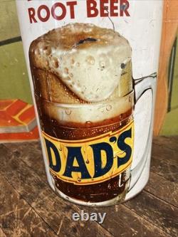 Vintage C. 1960 Dads Root Beer Trash Can Sign Coca Cola 7up Pepsi Orange Crush