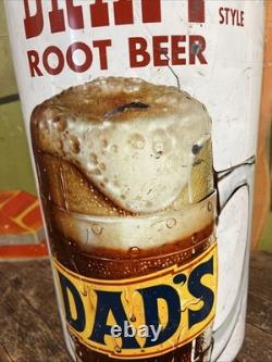 Vintage C. 1960 Dads Root Beer Trash Can Sign Coca Cola 7up Pepsi Orange Crush