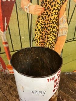 Vintage C. 1960 Dads Root Beer Trash Can Sign Coca Cola 7up Pepsi Orange Crush