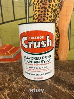 Vintage C. 1960 Orange Crush One Gallon Syrup Can Sign Coca Cola 7up Pepsi Dp