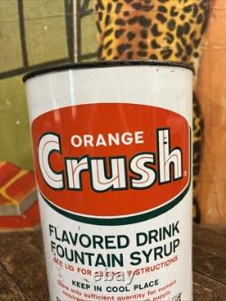 Vintage C. 1960 Orange Crush One Gallon Syrup Can Sign Coca Cola 7up Pepsi Dp