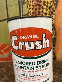 Vintage C. 1960 Orange Crush One Gallon Syrup Can Sign Coca Cola 7up Pepsi Dp