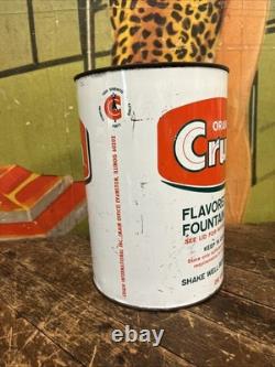 Vintage C. 1960 Orange Crush One Gallon Syrup Can Sign Coca Cola 7up Pepsi Dp