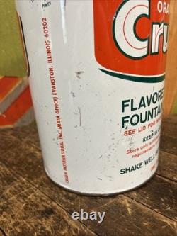 Vintage C. 1960 Orange Crush One Gallon Syrup Can Sign Coca Cola 7up Pepsi Dp