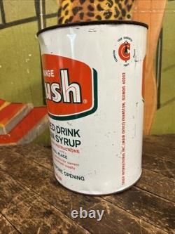 Vintage C. 1960 Orange Crush One Gallon Syrup Can Sign Coca Cola 7up Pepsi Dp