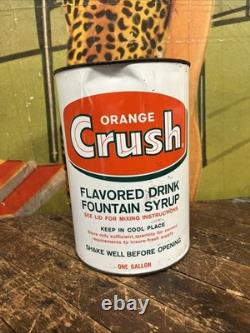 Vintage C. 1960 Orange Crush One Gallon Syrup Can Sign Coca Cola 7up Pepsi Dp