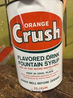 Vintage C. 1960 Orange Crush One Gallon Syrup Can Sign Coca Cola 7up Pepsi Dp