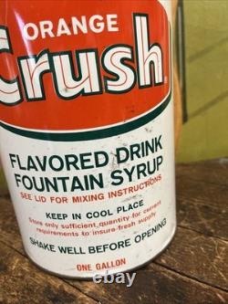 Vintage C. 1960 Orange Crush One Gallon Syrup Can Sign Coca Cola 7up Pepsi Dp