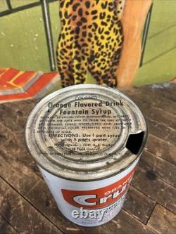 Vintage C. 1960 Orange Crush One Gallon Syrup Can Sign Coca Cola 7up Pepsi Dp