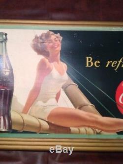 Vintage Cardboard LITHO Display Sign Original Frame 1949 Antique Advertising