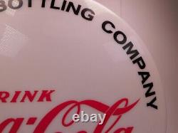 Vintage Coca Cola 18 Round Lighted Sign From Washington DC Bottling Plant