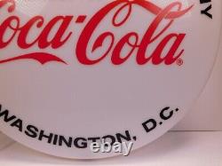 Vintage Coca Cola 18 Round Lighted Sign From Washington DC Bottling Plant