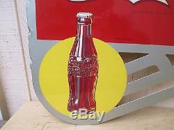 Vintage Coca Cola 1930's Flange Sign Original New Old Stock No Reserve