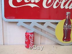 Vintage Coca Cola 1947's Flange Sign Excellent Original No Reserve