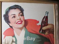 Vintage Coca Cola 1950's Cardboard Sign EXC. Condition NO RESERVE