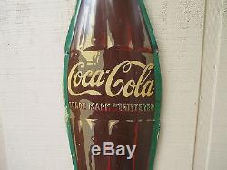 Vintage Coca Cola 1950's Embossed Bottle Sign Excellent Condition No Reserve