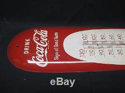 Vintage Coca Cola 1950's Thermometer Sign Excellent Condition No Reserve