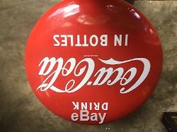 Vintage Coca Cola 1950s Antique 36 Round Button Porcelain Sign