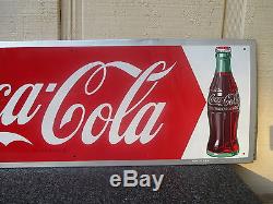 Vintage Coca Cola 1952 Painted Sign 9 3/8 X 27 1/2 No Reserve