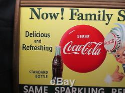Vintage Coca Cola 1955 Sprite Boy Cardboard Sign EXC. Condition NO RESERVE