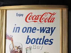 Vintage Coca Cola 1960's Cardboard Sign Diamond Label Bottles NO RESERVE