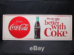 Vintage Coca Cola 1960's TGBWC Painted Sign Very Clean NO RESERVE