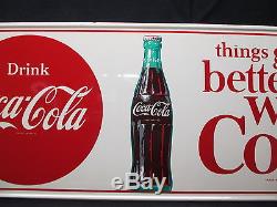 Vintage Coca Cola 1960's TGBWC Painted Sign Very Clean NO RESERVE