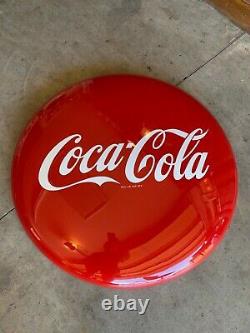 Vintage Coca Cola 36 Porcelain Enamel Button Sign LOCAL PICK UP ONLY 38340