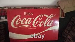 Vintage Coca Cola AM 66 Metal Sign 1969-1985 circa 24x36
