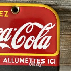 Vintage Coca Cola Advertising Porcelain Sign Porcelain Match Strike French