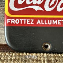 Vintage Coca Cola Advertising Porcelain Sign Porcelain Match Strike French