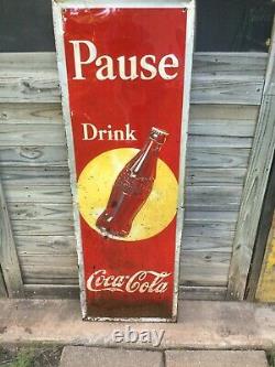 Vintage Coca Cola Advertising Sign 1930's