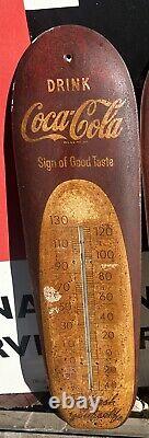 Vintage Coca-Cola Advertising Thermometer Large Cigar Sign Of Good Taste 30