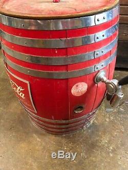 Vintage Coca Cola Barrel Soda Dispenser 7up Pepsi Dr Pepper Orange Crush Sign
