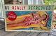 Vintage Coca Cola Be Really Refreshed Cardboard 20 x 36 Ad Sign girl on float