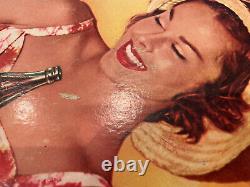 Vintage Coca Cola Be Really Refreshed Cardboard 20 x 36 Ad Sign girl on float