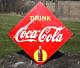 Vintage Coca Cola Bottle Sign Diamond shape general store ice cream advertising