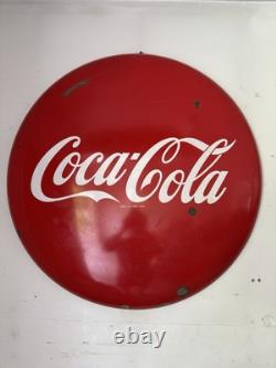 Vintage Coca Cola Button Sign 36
