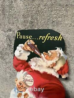 Vintage Coca Cola Cardboard Litho Advertising Easel Back Display Sign