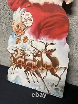 Vintage Coca Cola Cardboard Litho Advertising Easel Back Display Sign