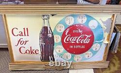 Vintage Coca-Cola Cardboard Print and Frame & Kay Displays RARE Call For Coke