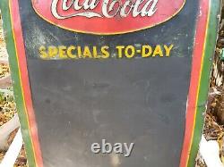 Vintage Coca Cola Chalkboard Menu Board Specials To-Day Old Tin Sign 27 x 19