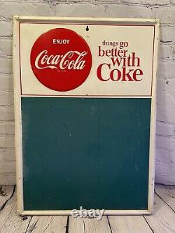 Vintage Coca Cola Chalkboard Menuboard Sign 60's Things Go Better With Coke