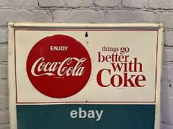 Vintage Coca Cola Chalkboard Menuboard Sign 60's Things Go Better With Coke