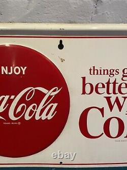 Vintage Coca Cola Chalkboard Menuboard Sign 60's Things Go Better With Coke