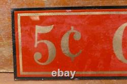 Vintage Coca Cola Coke 5¢ Reverse Painted Glass Advertising Sign