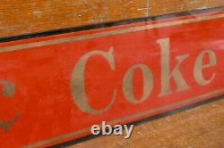 Vintage Coca Cola Coke 5¢ Reverse Painted Glass Advertising Sign