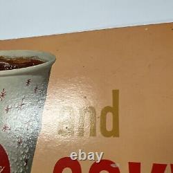 Vintage Coca Cola Coke Diner Restaurant Soda Pop Cardboard Sign Chicken Basket