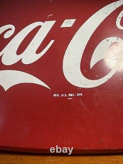 Vintage Coca Cola Coke Fish Tail Metal Sign 42 X 20